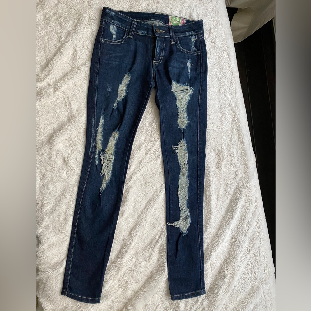 Siwy Dark Blue Distressed Jeans